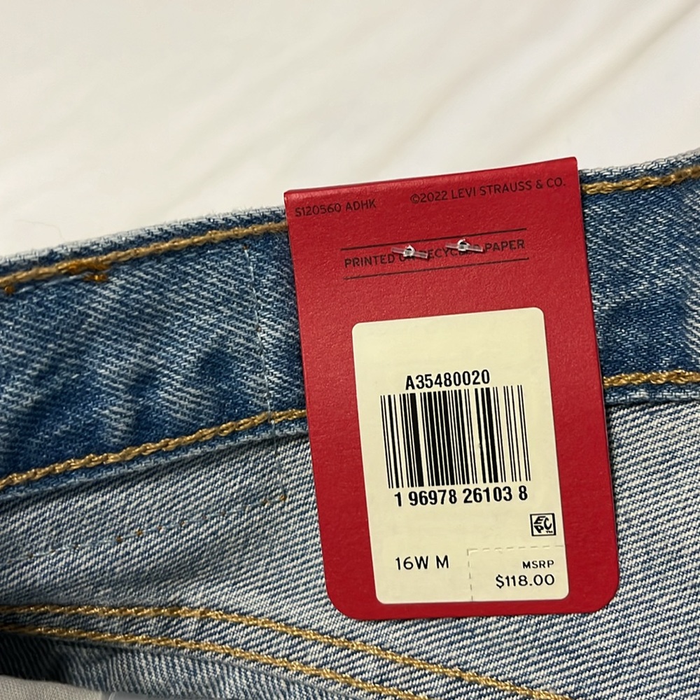 Levis 501 Plus Jeans 150th ANNIVERSARY Patchwork Fresh as a Daisy lite wash NWT - Picture 14 of 16